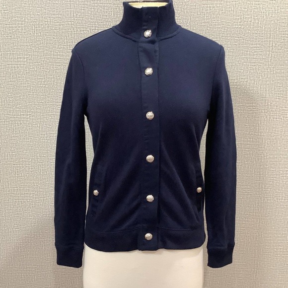 Ralph Lauren Womens Petite Casual Jacket Snap Up Navy Blue sz PS - Picture 4 of 9